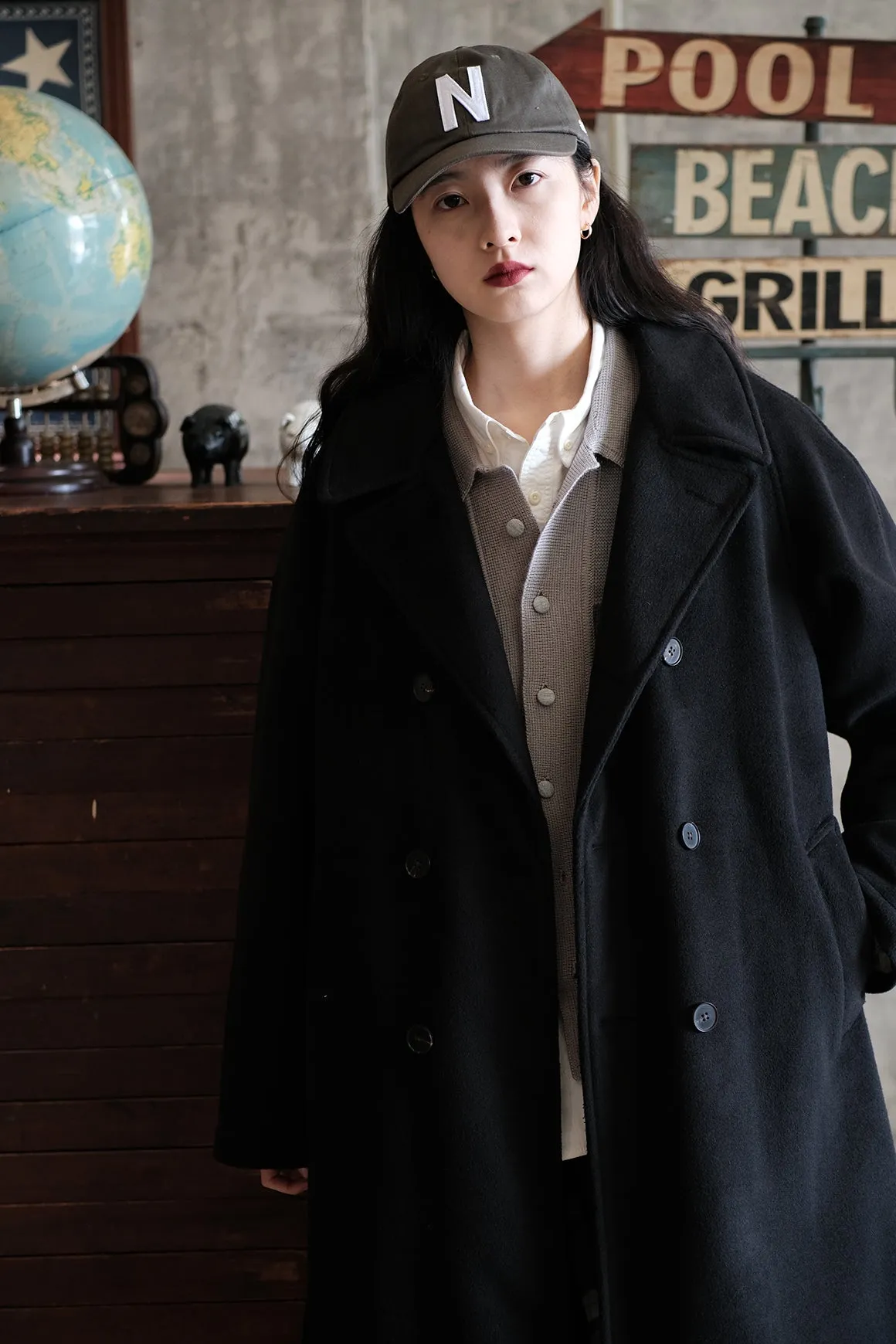 Double-Breasted Wool Trench Coat