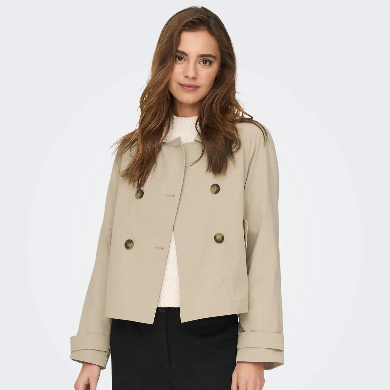 ONLY ONLAPRIL Trench Coat in Oxford Tan
