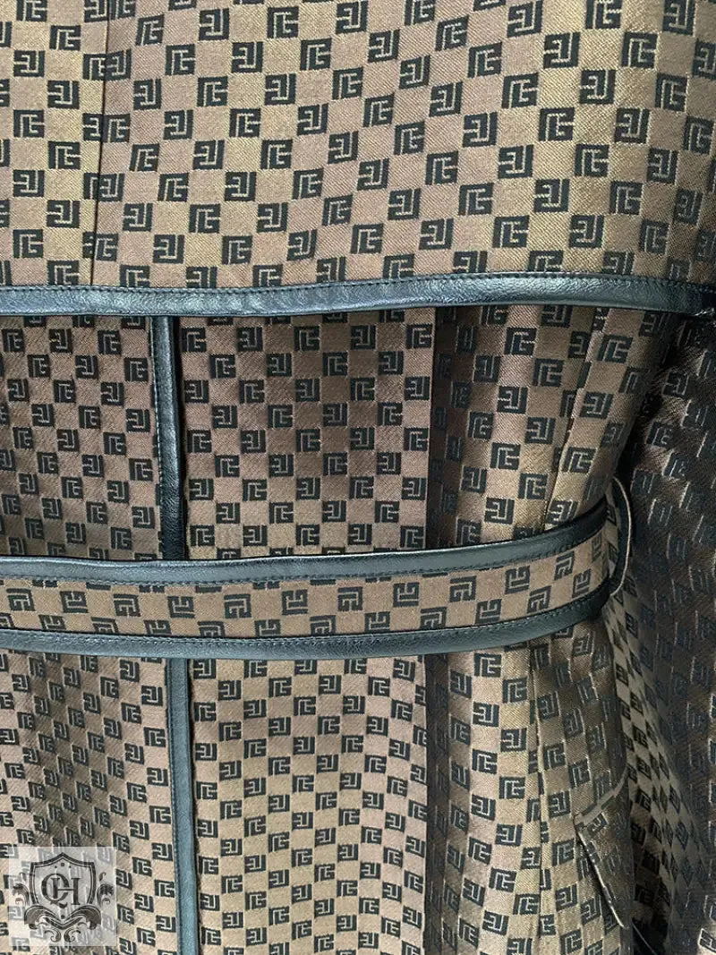 Patterned Long Trench Coat