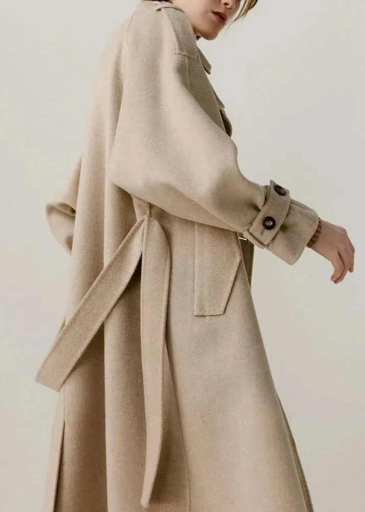 Wool Cashmere Double-Breasted Trench Coat